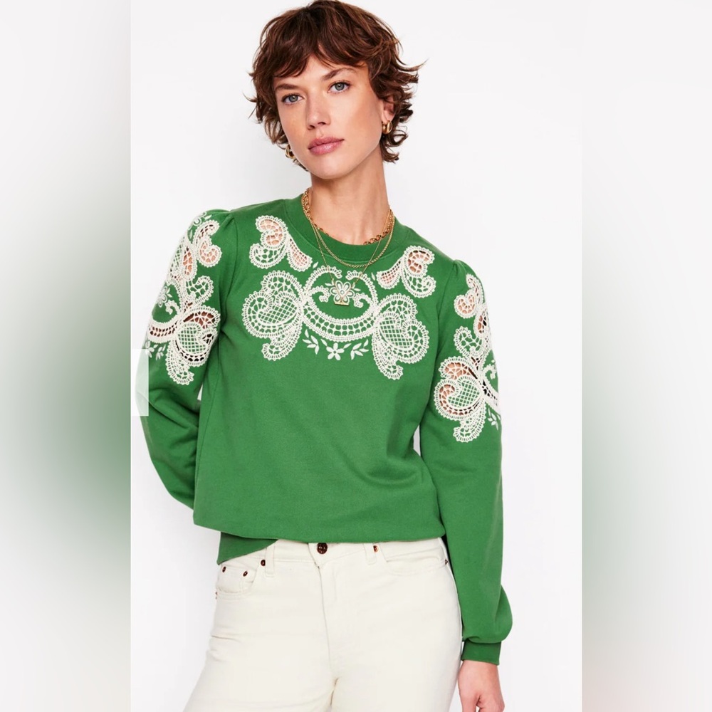 NWT Embroidered Boden Sweatshirt